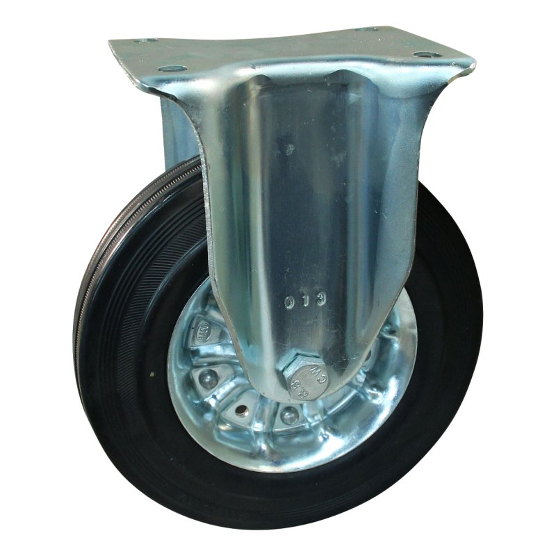 fixed castor 200mm series 02 ᠆ 14 plate mounting plain bore