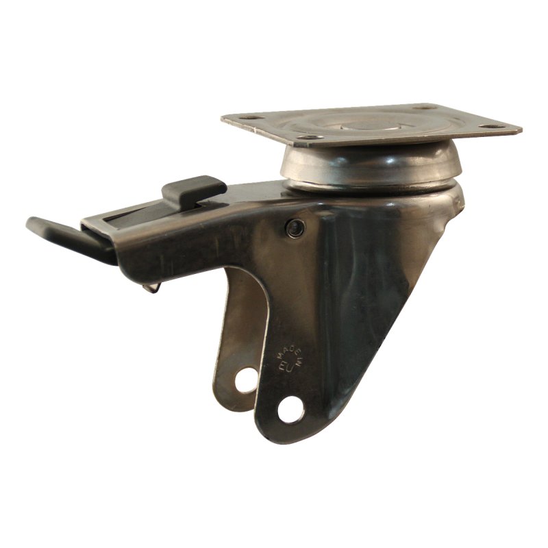 swivel castor with brake 100mm serie 68 ᠆ 37 plate mounting plain bore