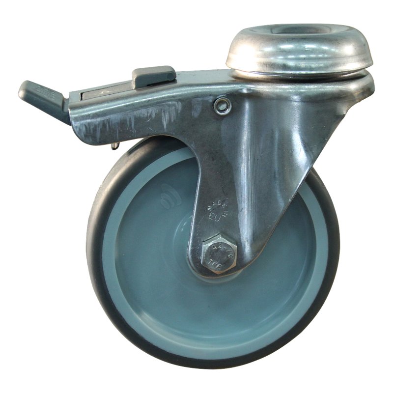 roulette pivotante avec frein 75mm serie 68 ᠆ 37 trou pour boulon palier lisse