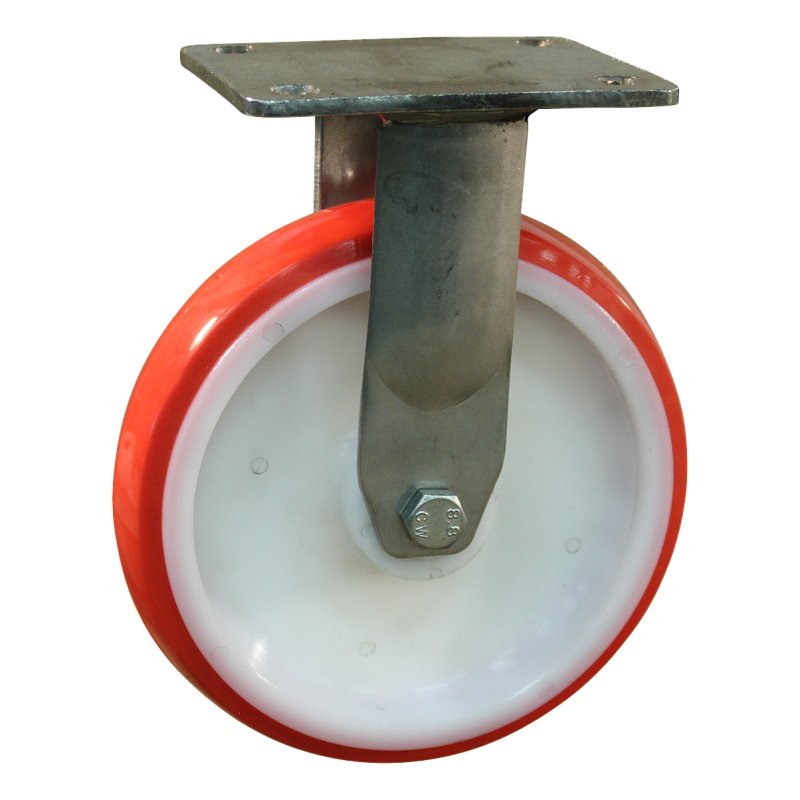 fixed castor 200mm series 27 ᠆ 32 plate mounting plain bore