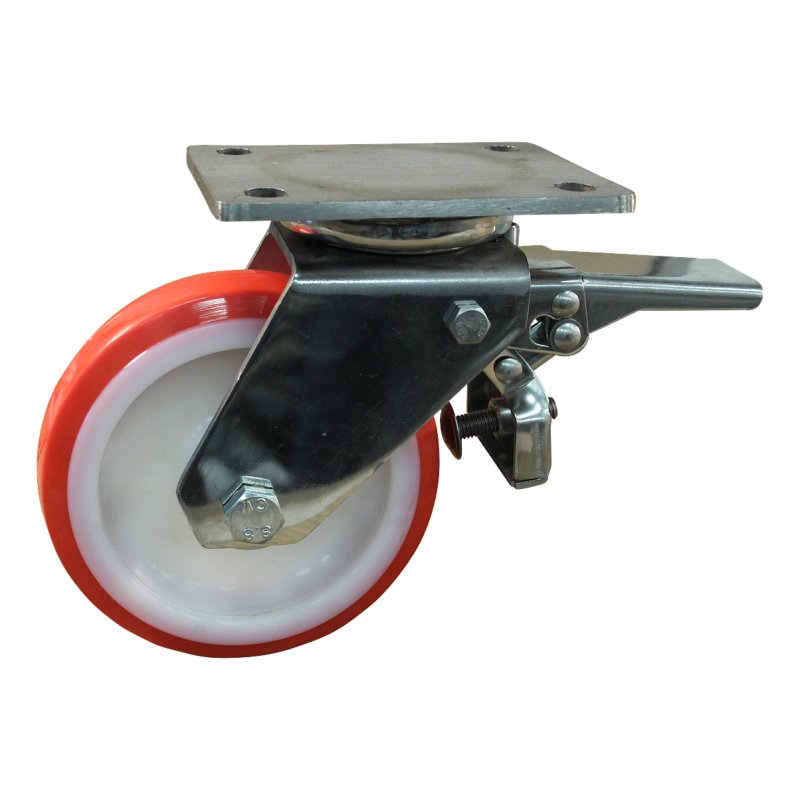 roulette pivotante avec frein 175mm série 27 ᠆ 32 montage de la plaque palier lisse