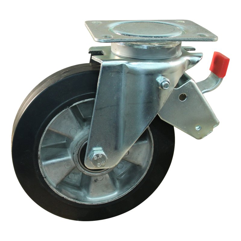 zwenkwiel geremd 200mm serie 10 ᠆ 14 plaatbevestiging kogellager