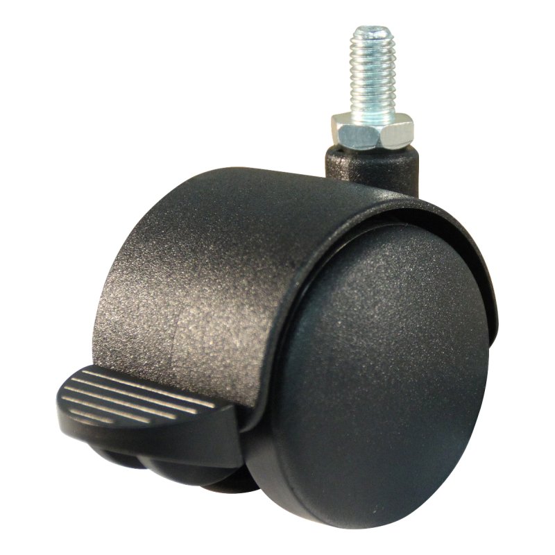 Lenkrolle mit Feststeller 50mm Serie 65 - 68 draadstift M8 Gleitlager