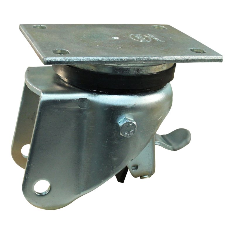 swivel castor with brake 125mm serie 20 ᠆ 14 plate mounting ball bearing