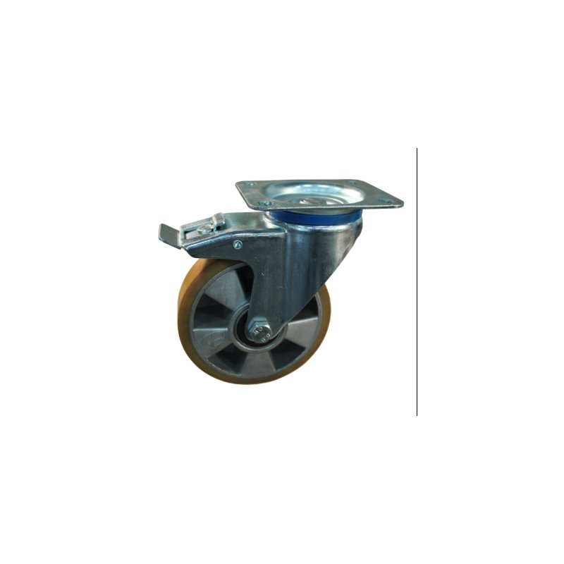 Lenkrolle mit Feststeller 150mm Serie 29 ᠆ 15 Plattenbefestigung Kugellager
