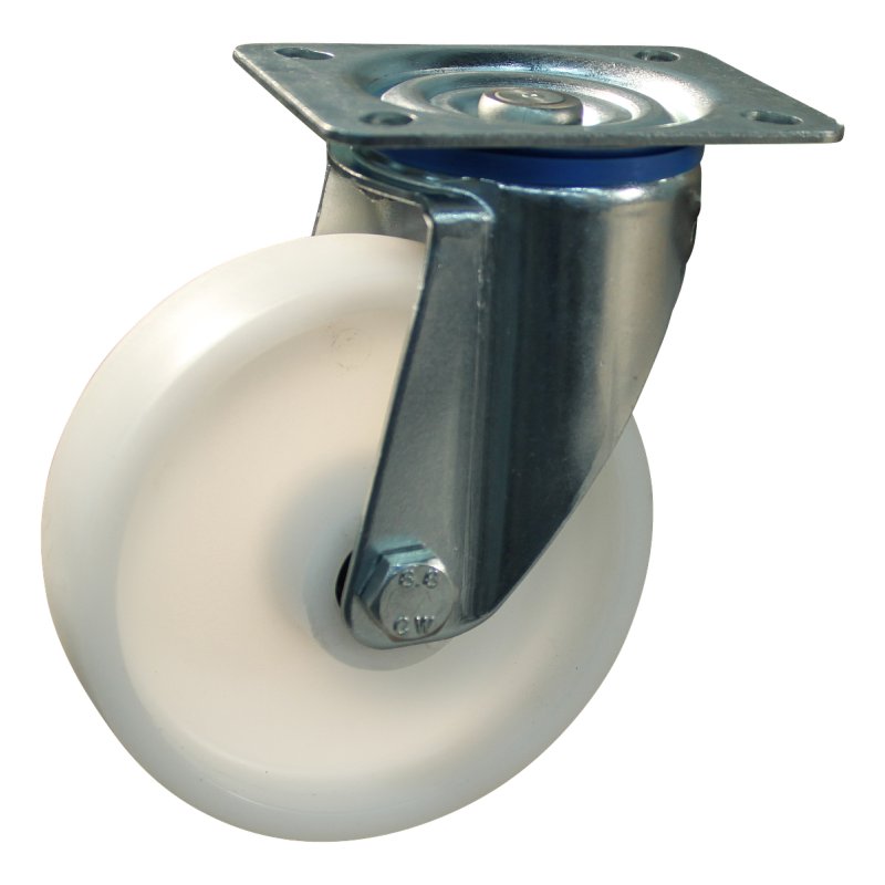 swivel castor 125mm serie 34 ᠆ 12 plate mounting roller bearing