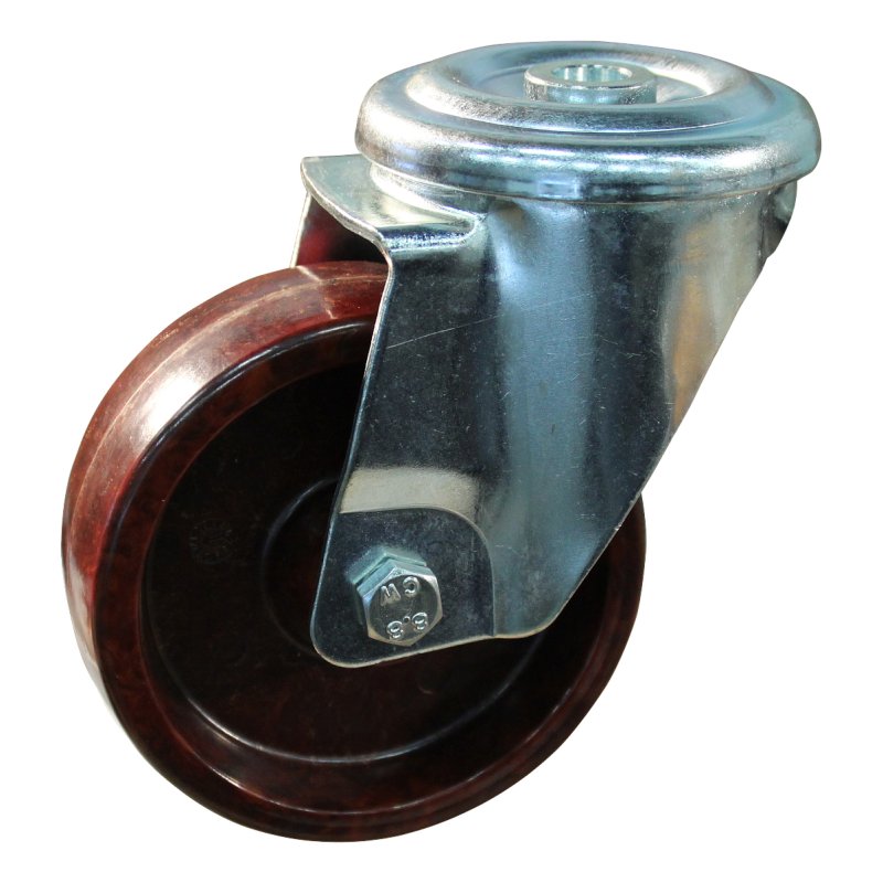 swivel castor 100mm serie 95 ᠆ 09 bolt hole plain bore