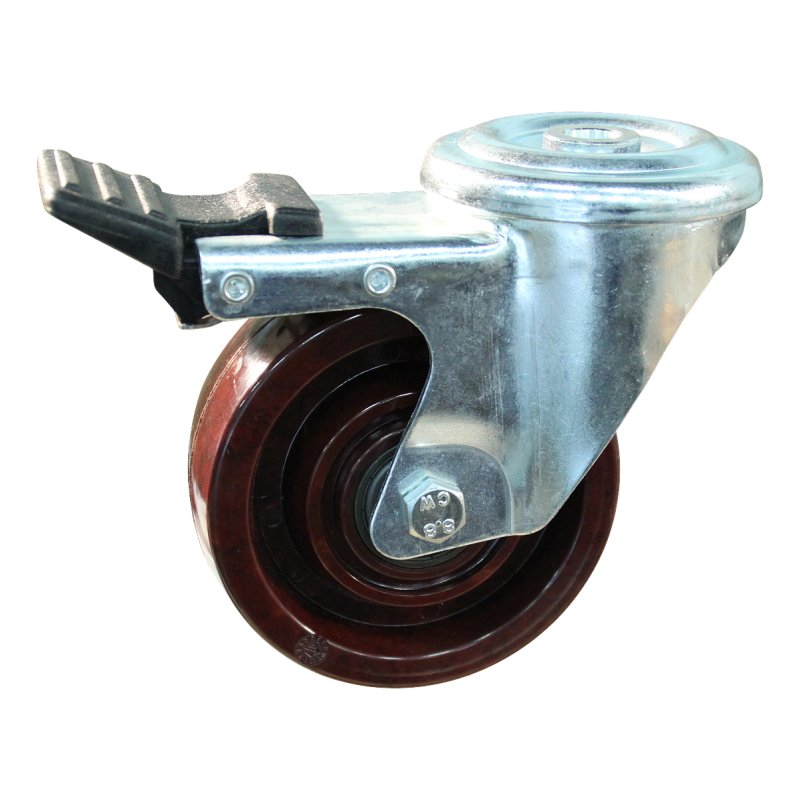 swivel castor with brake 100mm bolt hole ball bearing