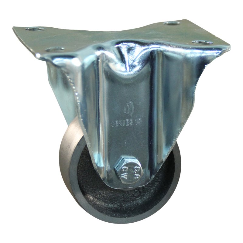fixed castor 80mm serie 45 ᠆ plate mounting plain bore