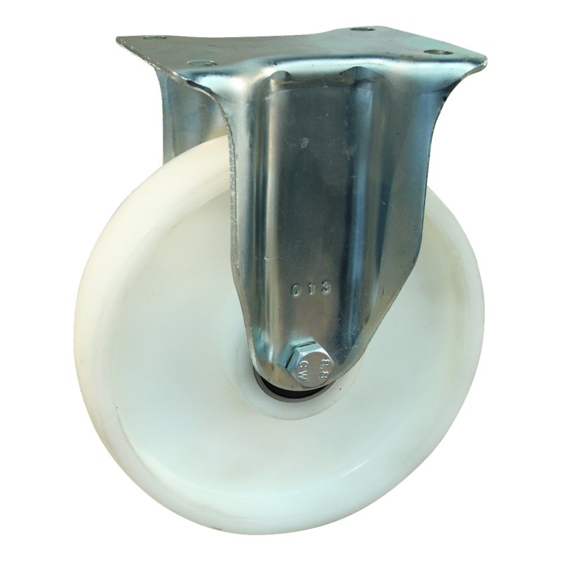 fixed castor 200mm serie 34 ᠆ 14 plate mounting ball bearing