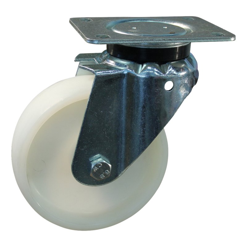 swivel castor 125mm serie 34 ᠆ 14 plate mounting plain bore