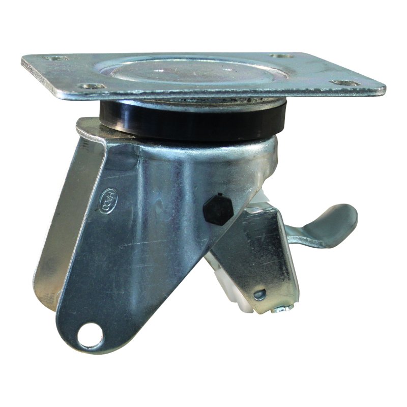 roulette pivotante avec frein 125mm serie 34 ᠆ 14 montage de la plaque palier lisse