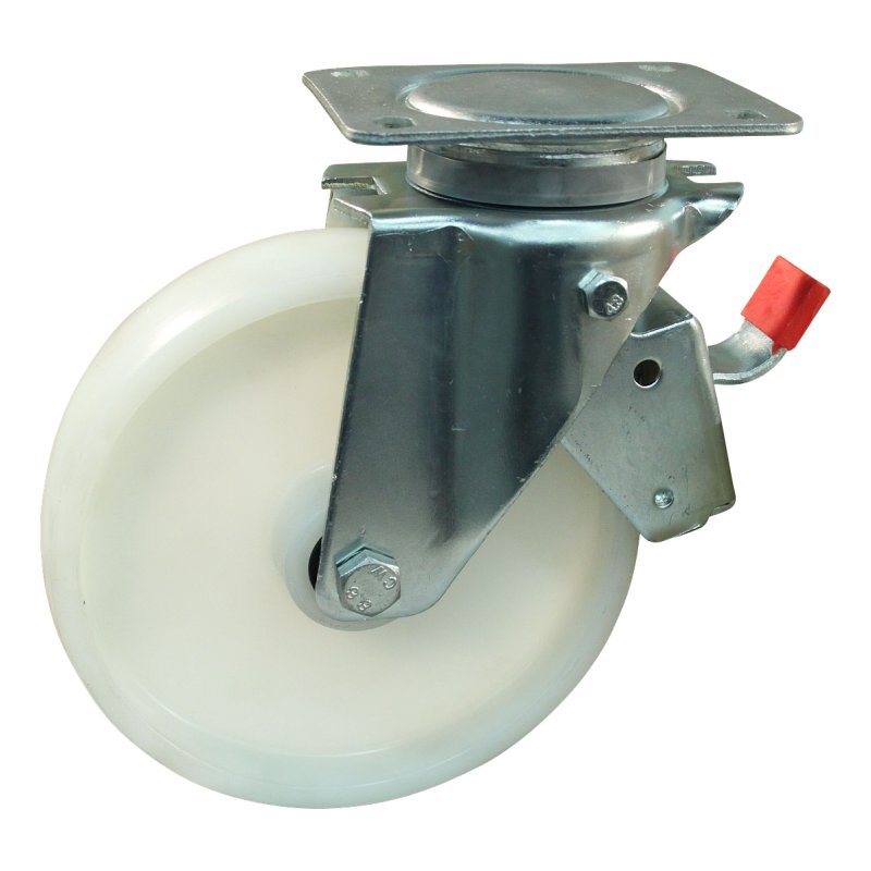 roulette pivotante avec frein 175mm serie 34 ᠆ 14 montage de la plaque roulement à rouleaux