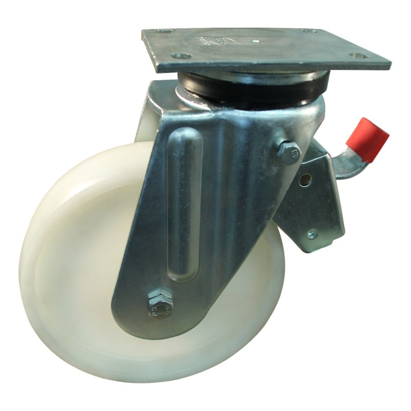 zwenkwiel geremd 250mm serie 34 ᠆ 14 plaatbevestiging kogellager
