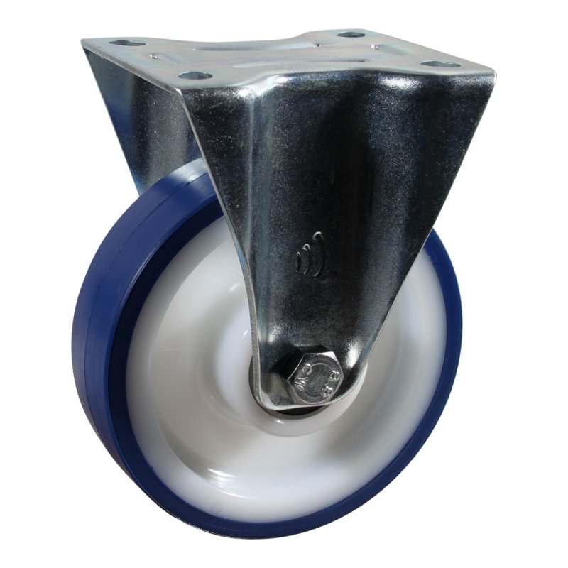 fixed castor 125mm series 27 ᠆ 12 plate mounting ball bearing