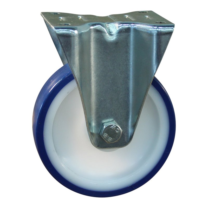 fixed castor 125mm series 27 ᠆ 12 plate mounting plain bore
