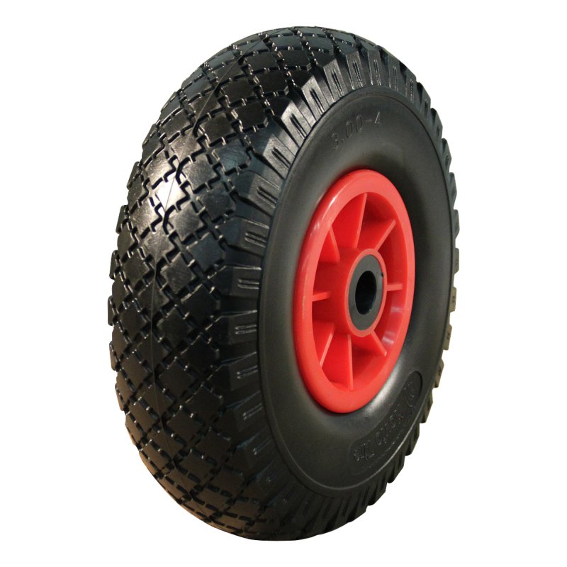 fixed castor + roller bearing Ø20 NL75mm plastic red 3.00x4 block 2.10X4 91 plate mounting roller bearing