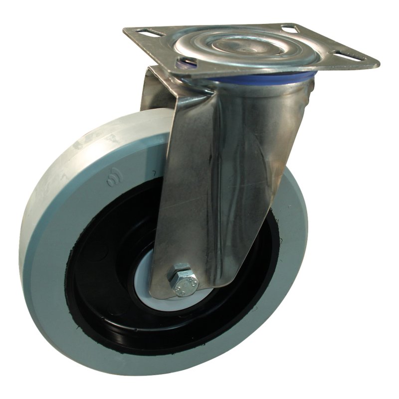 swivel castor 200mm series 14 ᠆ 30 plate mounting ball bearing