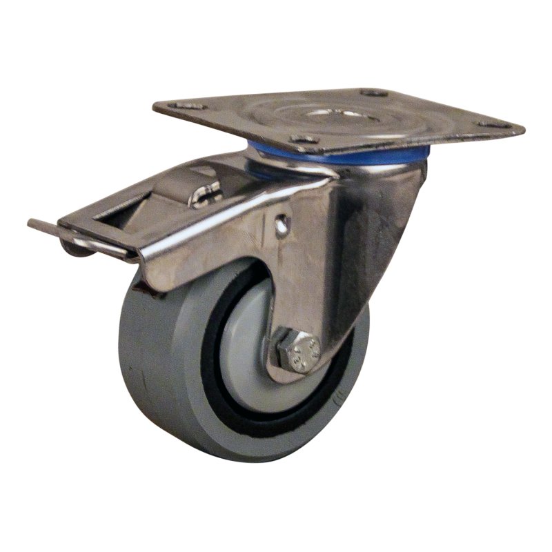 zwenkwiel geremd 80mm serie 14 ᠆ 30 plaatbevestiging kogellager