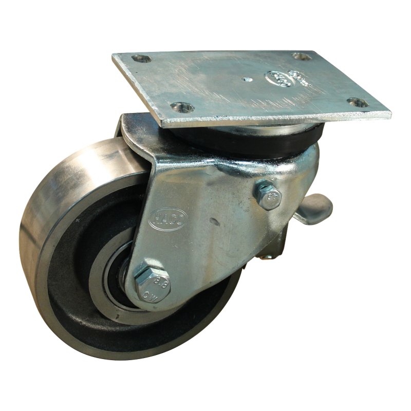 roulette pivotante avec frein 130mm serie 45 ᠆ 18 montage de la plaque roulement à billes