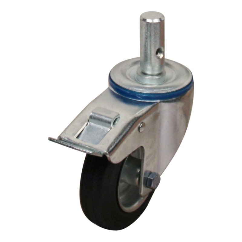 zwenkwiel geremd 100mm serie 02 ᠆ 15 pen rollager