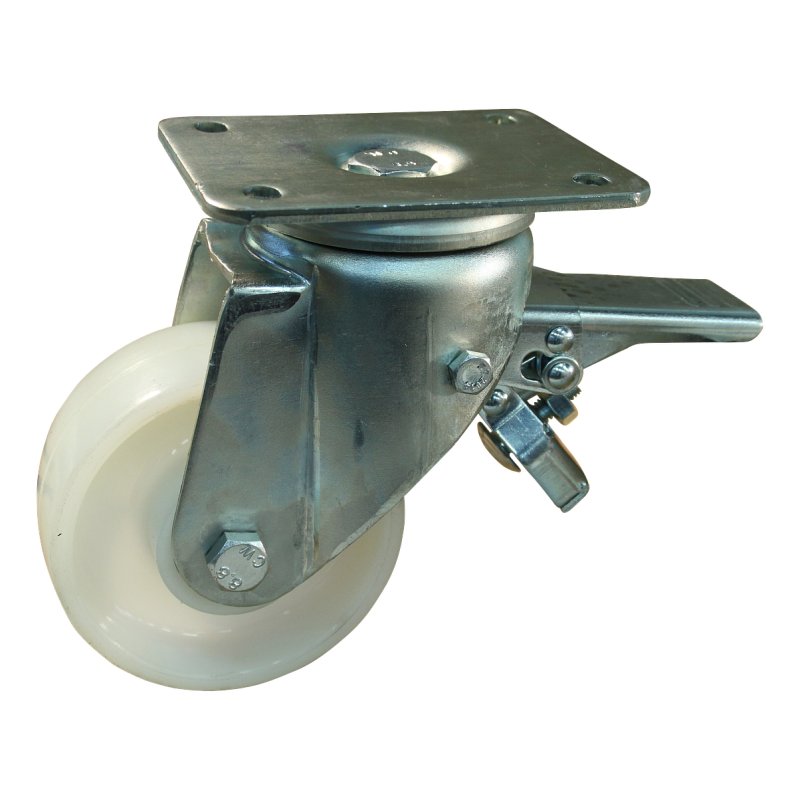 zwenkwiel geremd 80mm serie 34 ᠆ 19 plaatbevestiging glijlager