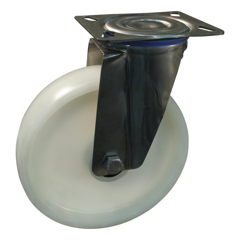 swivel castor 200mm serie 34 ᠆ 30 plate mounting SS roller bearing