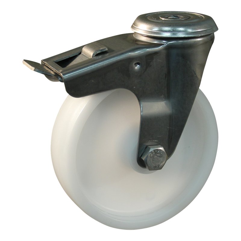 roulette pivotante avec frein 80mm serie 34 ᠆ 30 trou pour boulon palier lisse