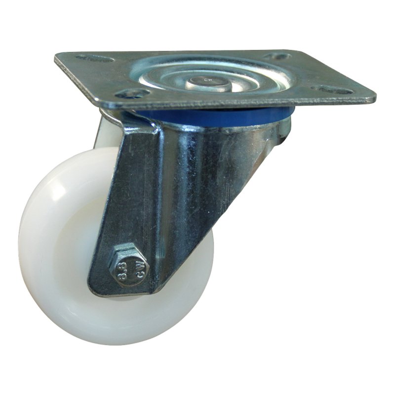 swivel castor 75mm serie 33 ᠆ 12 plate mounting plain bore