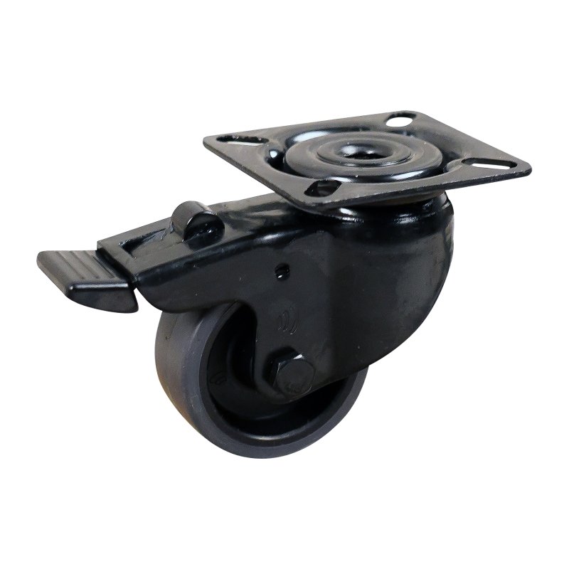 zwenkwiel geremd 50mm Novio Black serie 68 - 60 plaatbevestiging glijlager