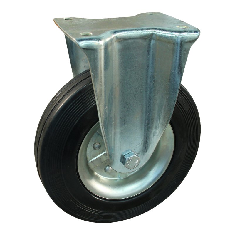 fixed castor 200mm series 02 ᠆ 11 plate mounting plain bore