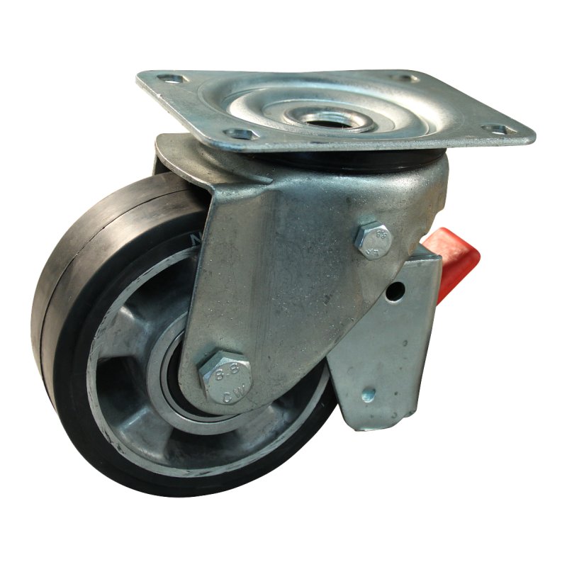 Lenkrolle mit Feststeller 125mm Serie 10 ᠆ 11 Plattenbefestigung Kugellager