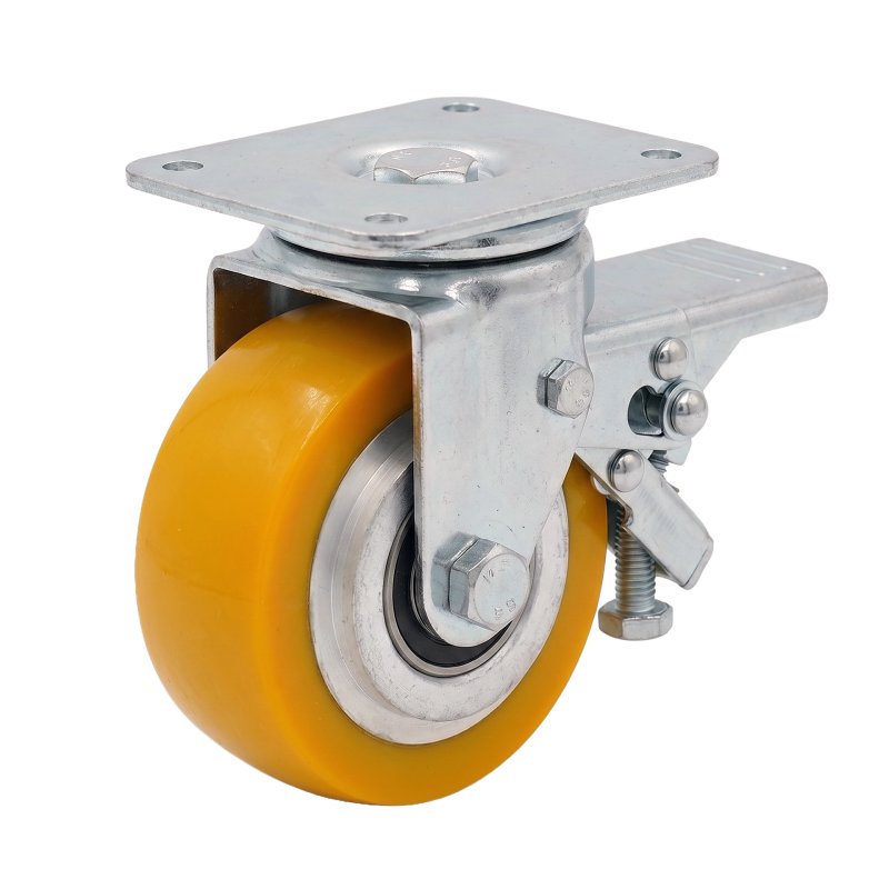 zwenkwiel geremd 80mm serie 29 ᠆ 19 plaatbevestiging kogellager