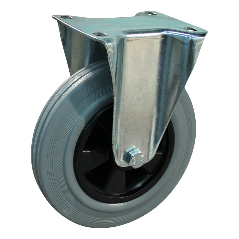 fixed castor 250mm series 11 ᠆ 12 plate mounting roller bearing