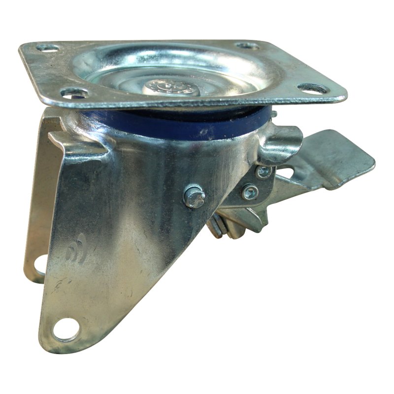 swivel castor with brake 160mm series 11 ᠆ 12 plaatbevestiging met uitsparing richtingvastzetter plain bore