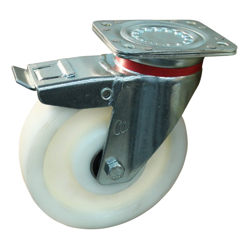 Lenkrolle mit Feststeller 200mm serie 33 ᠆ 17 Plattenbefestigung Kugellager