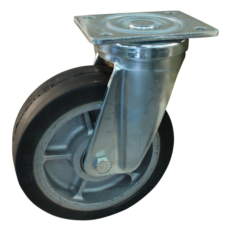 swivel castor 200mm series 04 ᠆ 18 plate mounting ball bearing