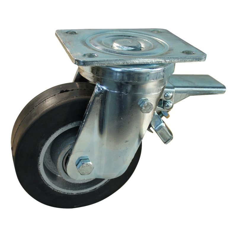 Lenkrolle mit Feststeller 125mm Serie 04 ᠆ 18 Plattenbefestigung Kugellager