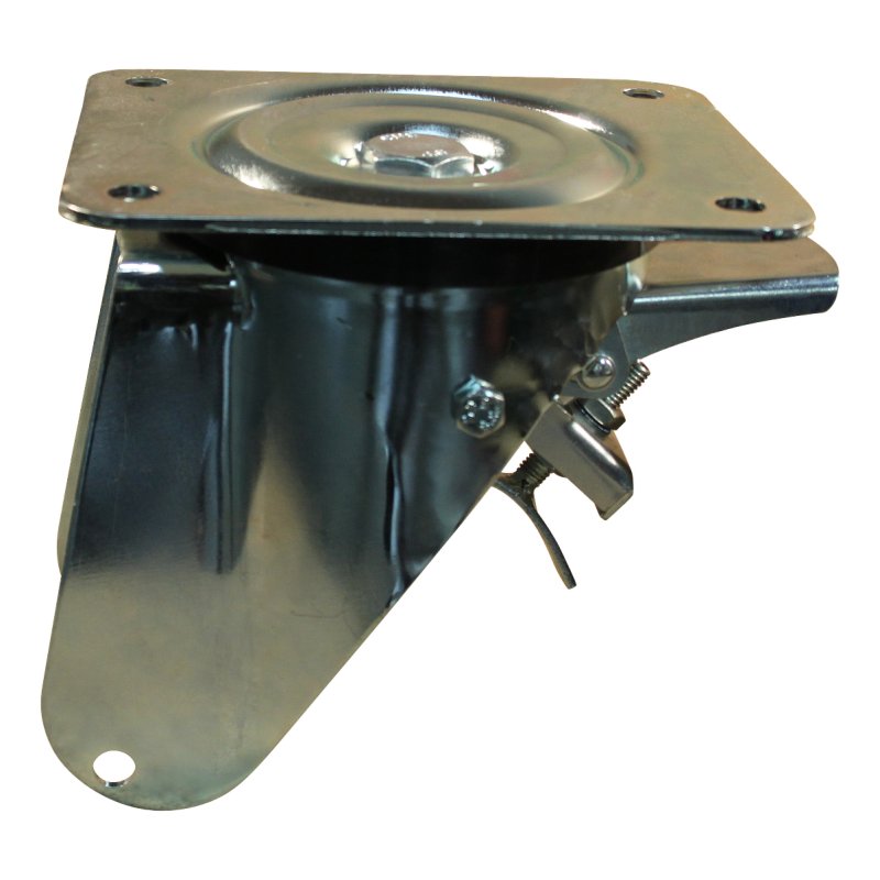zwenkwiel geremd 3.00-4 2.10x4 ET0 NL75mm kunststof S-2303 rood 91 plaatbevestiging kogellager