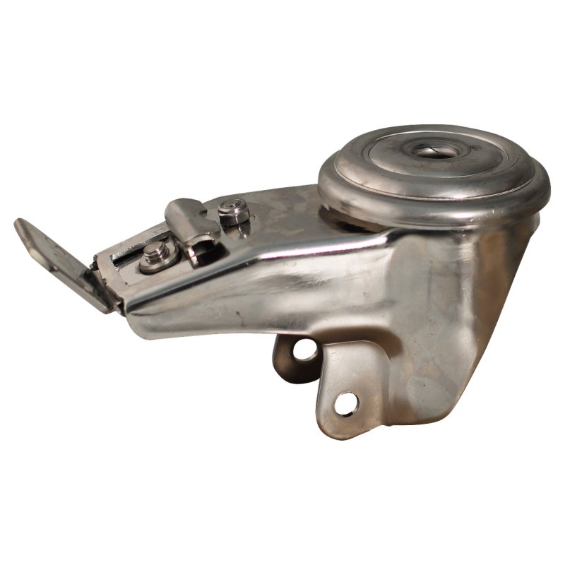 roulette pivotante avec frein 100mm serie 11 ᠆ 31 trou pour boulon roulement à aiguilles éxécution inox