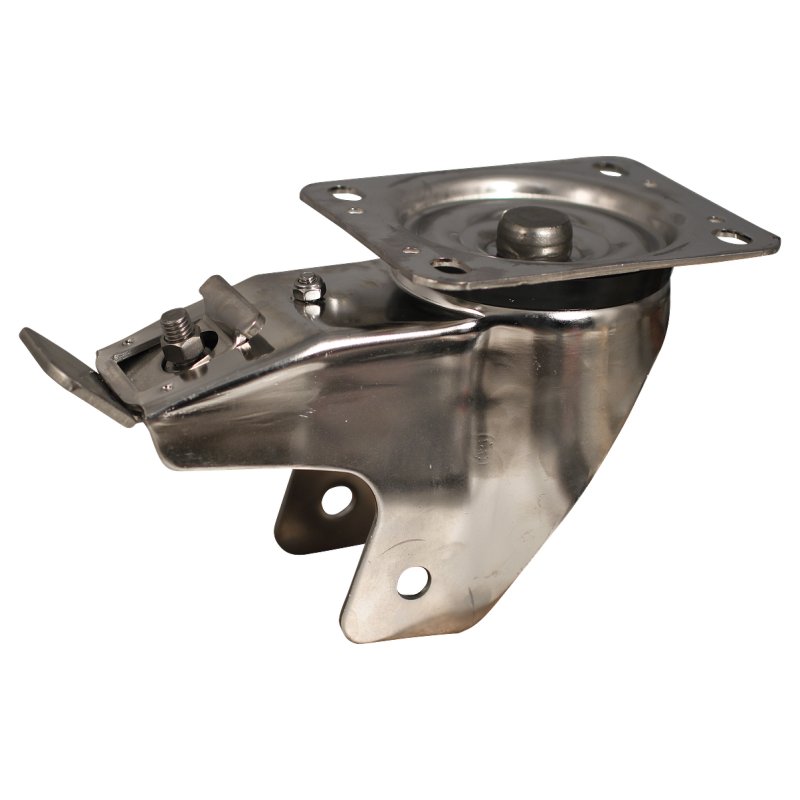 roulette pivotante avec frein 160mm serie 11 ᠆ 31 montage de la plaque roulement à aiguilles éxécution inox