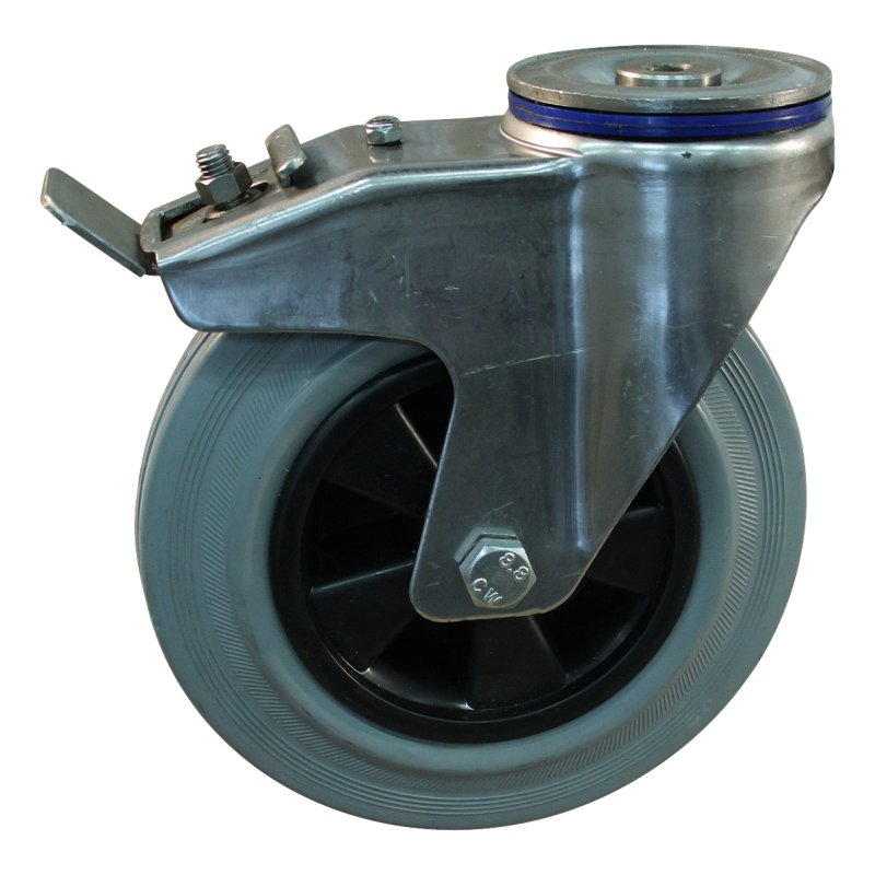 zwenkwiel geremd 180mm serie 11 ᠆ 31 boutgat RVS rollager