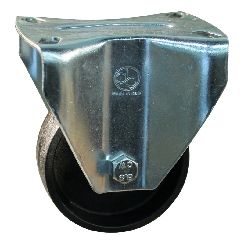 fixed castor 125mm serie 75 ᠆ 09 plate mounting plain bore