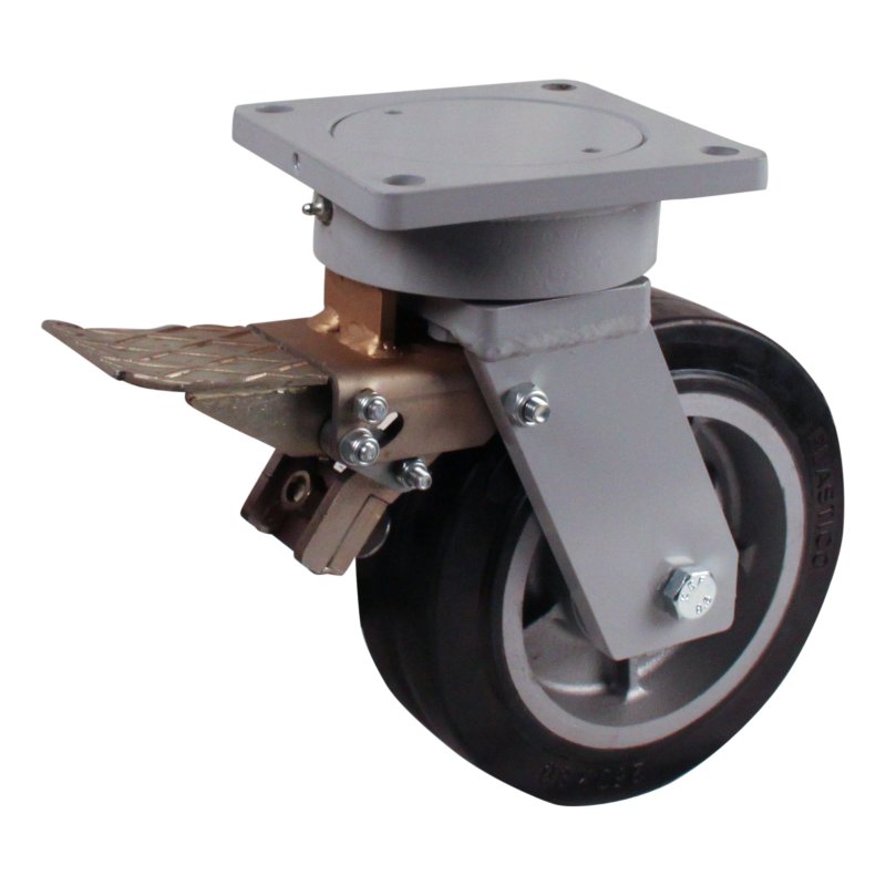 swivel castor with brake 250mm series 04 ᠆ 20 plate mounting ball bearing