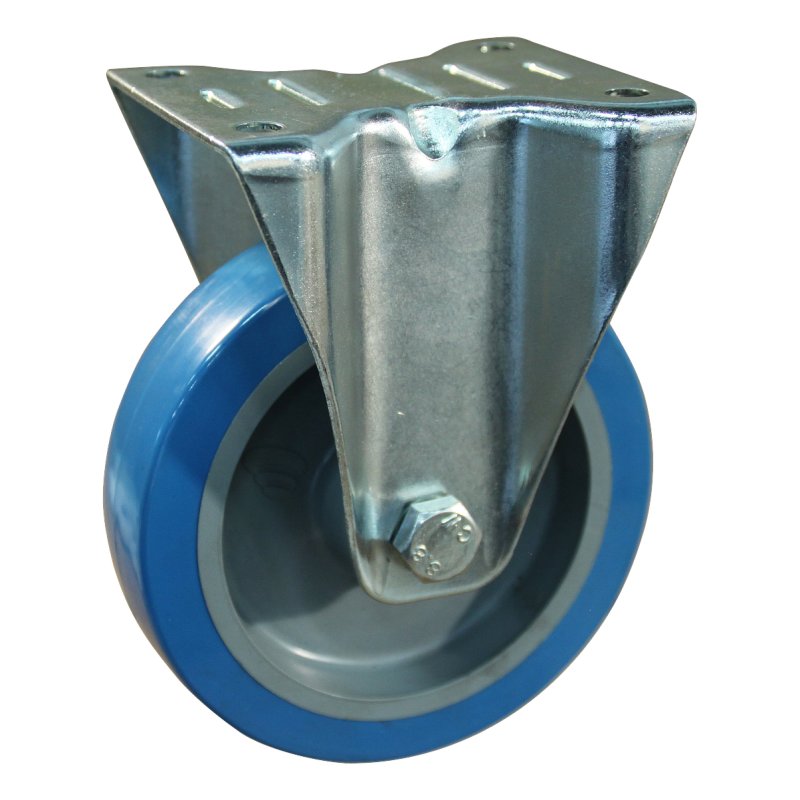 fixed castor 125mm serie 21 ᠆ 15 plate mounting roller bearing