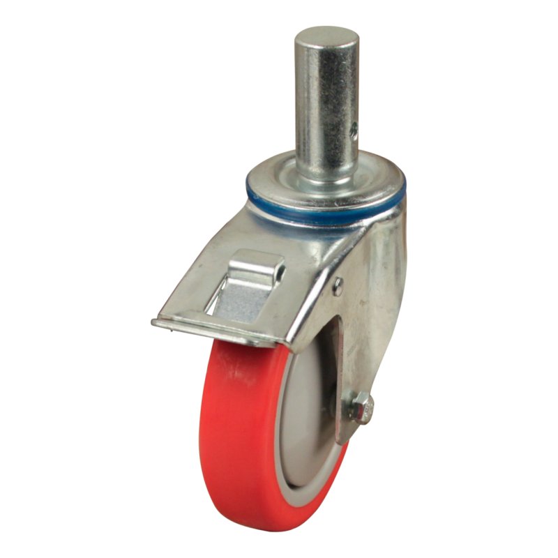 swivel castor with brake 125mm serie 21 ᠆ 15 pin ball bearing