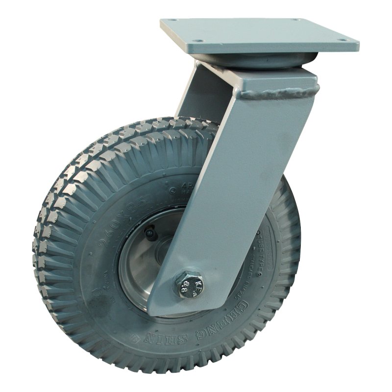zwenkwiel 3.00-4 2.10x4 ET0 NL69mm staal C-248 grijs 212mm 20 plaatbevestiging rollager