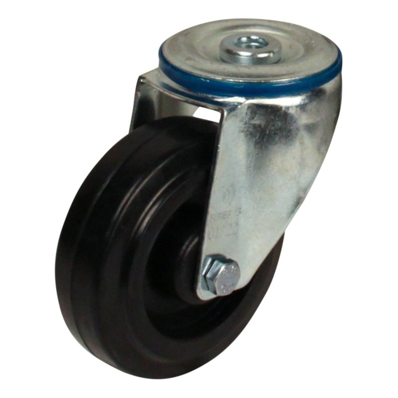 swivel castor 100mm series 07 ᠆ 15 bolt hole roller bearing