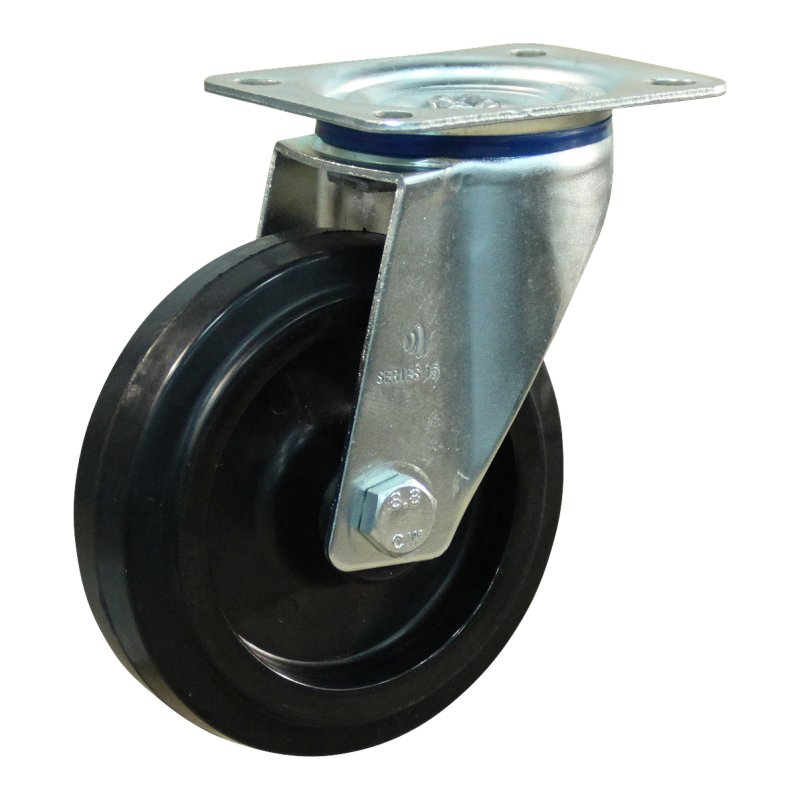 swivel castor 160mm series 07 ᠆ 15 plate mounting roller bearing