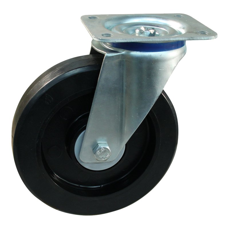 swivel castor 200mm series 07 ᠆ 15 plate mounting ball bearing
